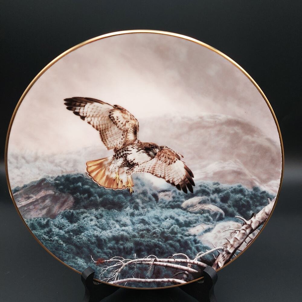 1991 Charles Frace Red-Tailed Hawk Plate Soaring Majesty WS George Birds of Prey